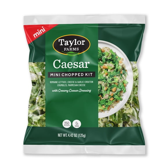 Taylor Farms Caesar Mini Salad Kit, 4.42 oz Bag, Fresh
