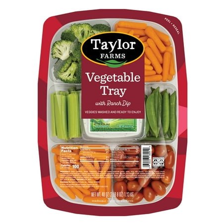 Taylor Farms Snap Peas & Tomatoes Vegetable Tray with Ranch Dip, 40 oz, Fresh