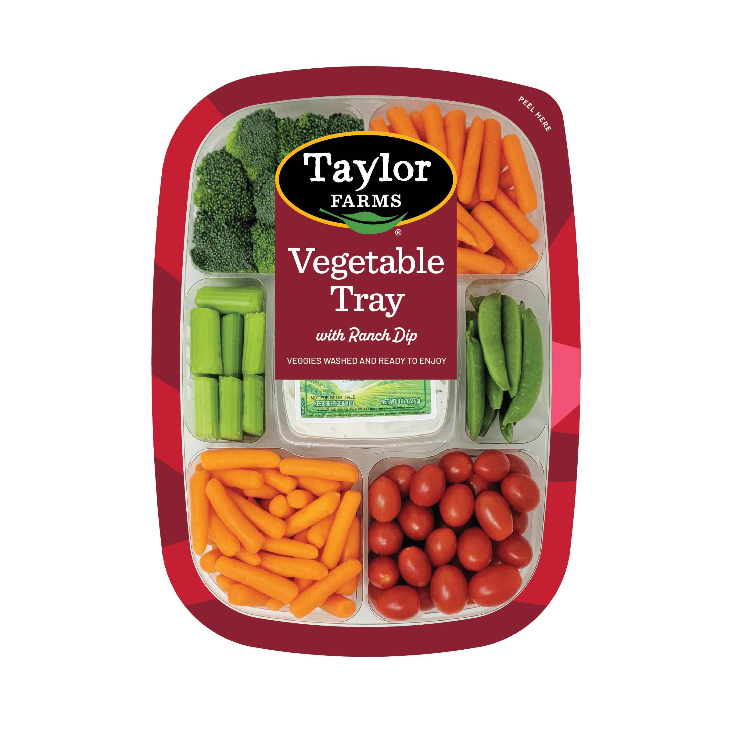 Taylor Farms Snap Peas & Tomatoes Vegetable Tray with Ranch Dip