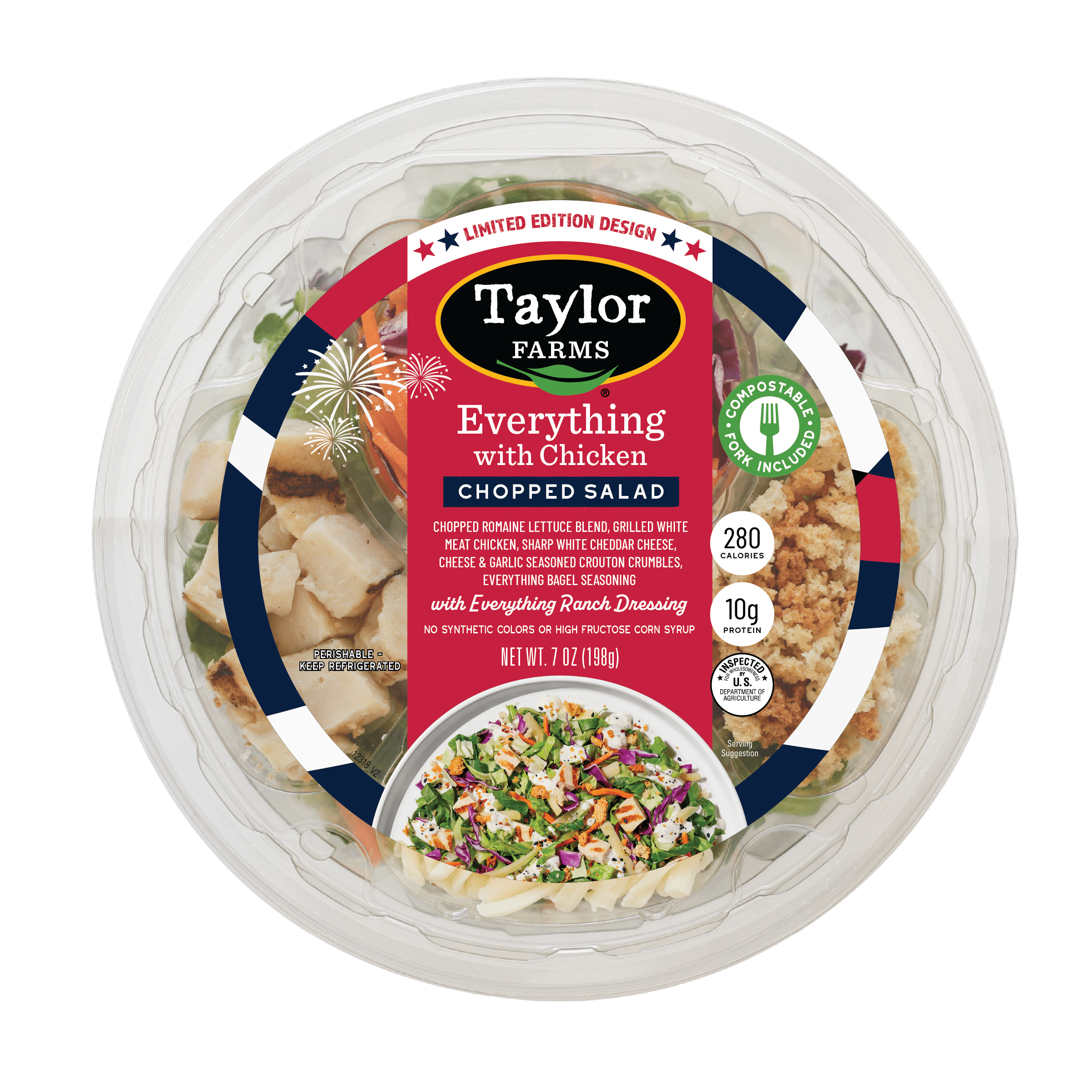 Taylor Farms Everything Bagel Chopped Salad Bowl, 7 oz (Fresh)