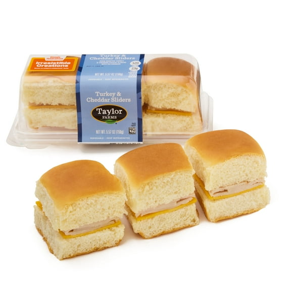Taylor Farms Turkey & Cheddar Sandwich Sliders, 3 Count, 5.57 oz (Fresh)