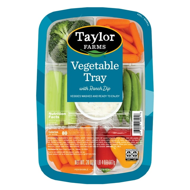 Taylor Farms Vegetable Tray with Ranch Dip, 20 oz Tray, Fresh