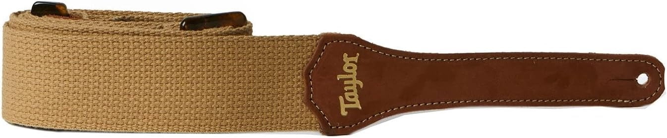 Taylor GS Mini Guitar Strap, Cotton 2" - Tan w/ Amber Buckle