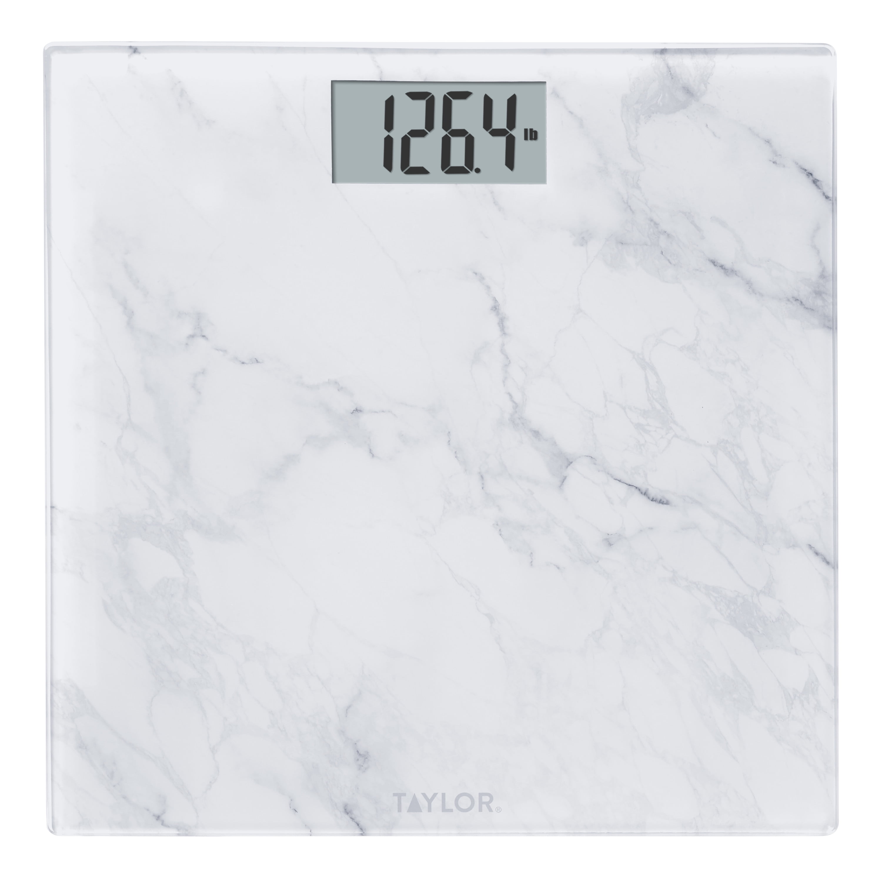Taylor Glass Digital Body Weight Scale, White Marble, 400lb Capacity