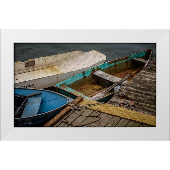 Taylor, Glenn 24x16 White Modern Wood Framed Museum Art Print Titled - Forgotten Dingys
