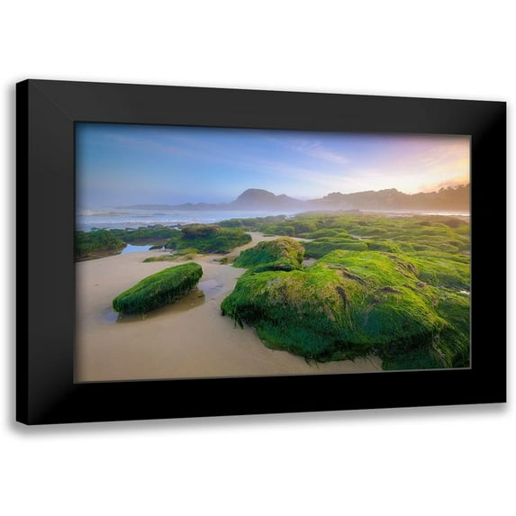 Taylor, Glenn 24x17 Black Modern Framed Museum Art Print Titled - Green Rocks