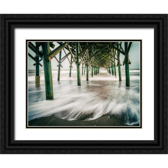 Taylor, Glenn 24x19 Black Ornate Wood Framed with Double Matting Museum Art Print Titled - The Rushing Tide 2