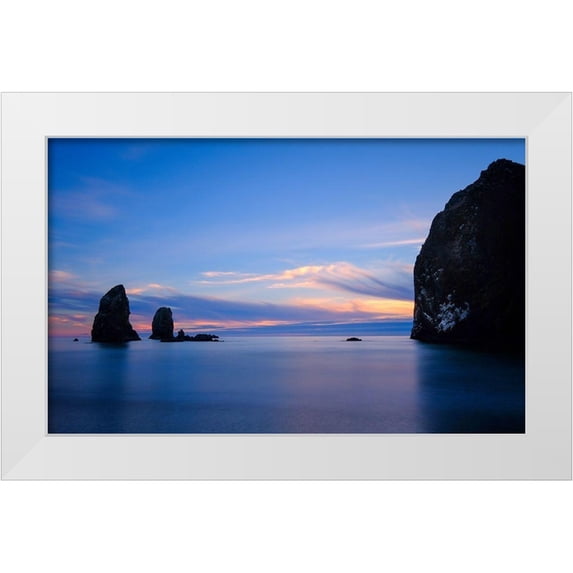 Taylor, Glenn 32x21 White Modern Wood Framed Museum Art Print Titled - Blue Calm