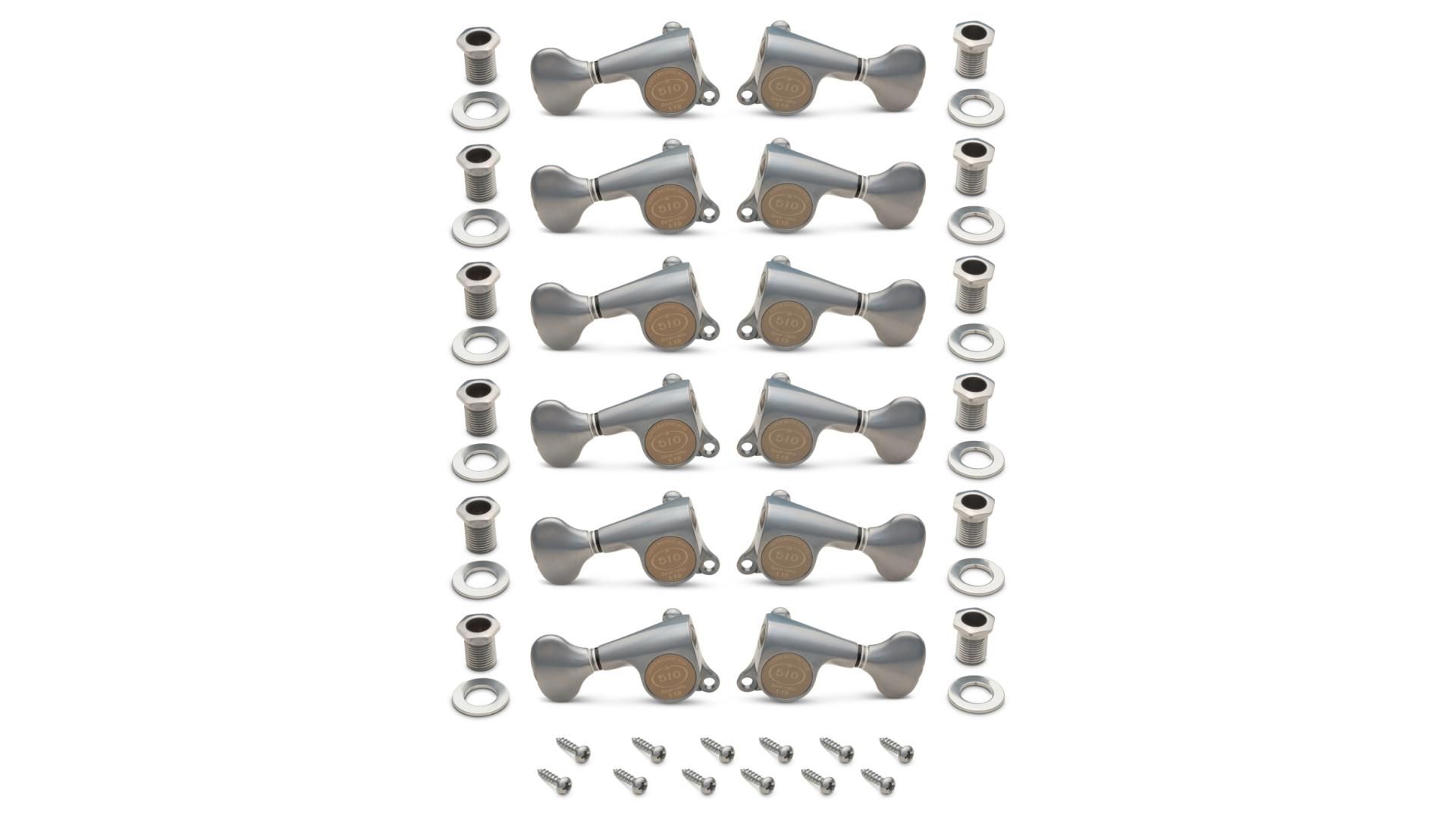 Taylor Gotoh 510 Series 6x6 Tuners, S5 Buttons, 18:1 Ratio, ANTIQUE CHROME