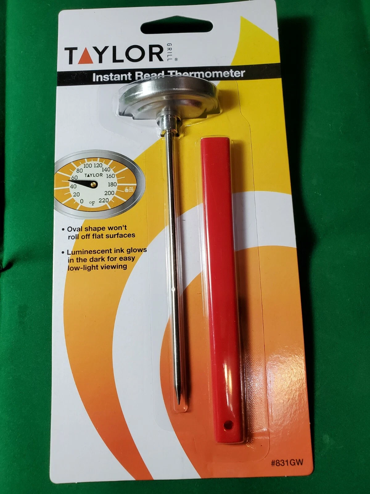 Taylor Grill Instant Read Thermometer With Oval Dial # 831 Gw