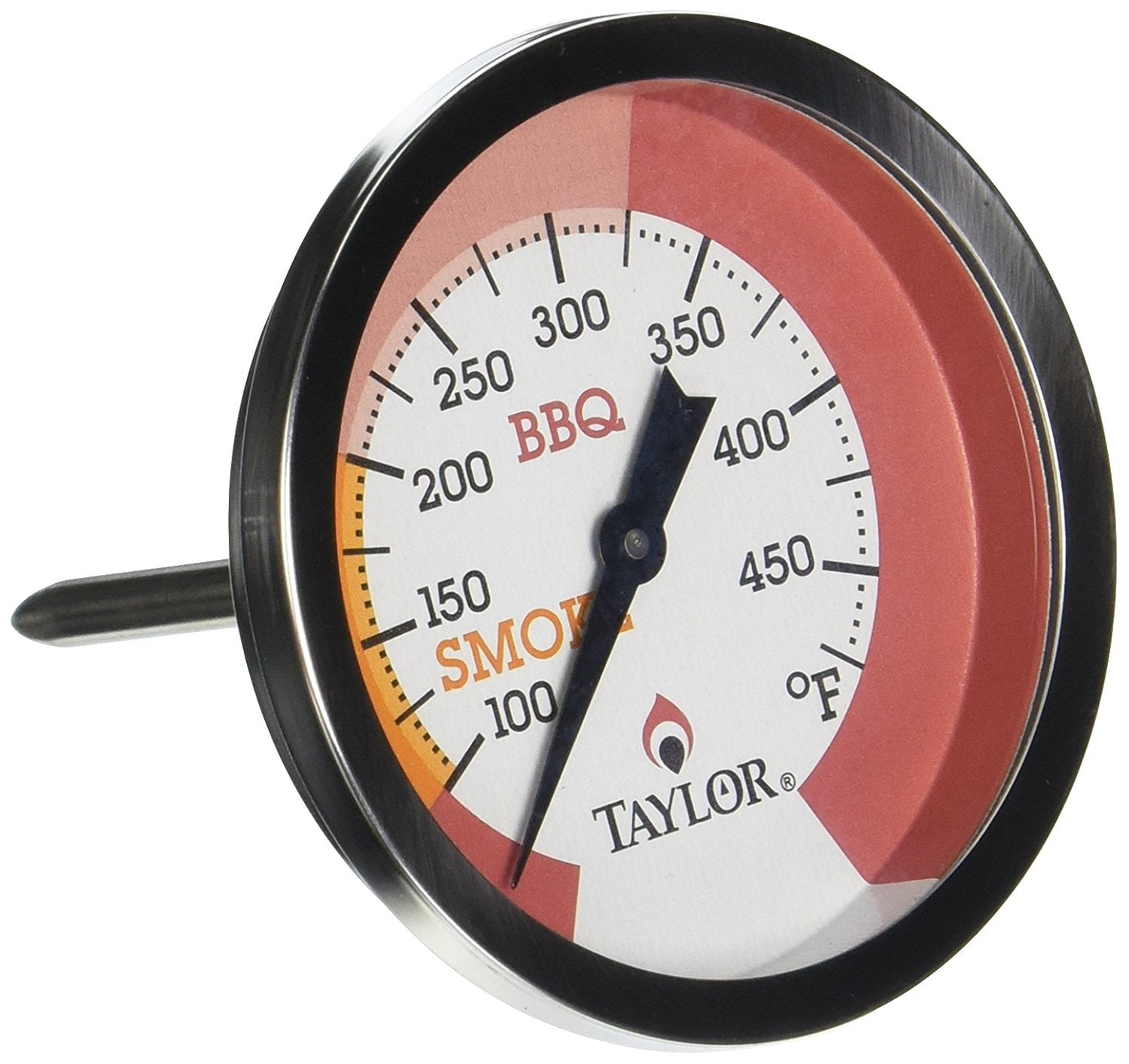 Taylor 6021 Dial Grill Thermometer w/ 100 to 600 Degree Capacity Grill & Oven Thermometer