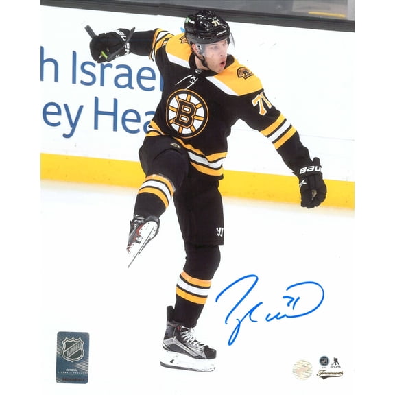 Taylor Hall Boston Bruins Signed 8x10 Goal Celebration Photo Officially Licensed NHL/NHLPA Authentic Hand-Signed Autograph Finished Size 8x10 Inches Black Frame by Frameworth Sports Marketing