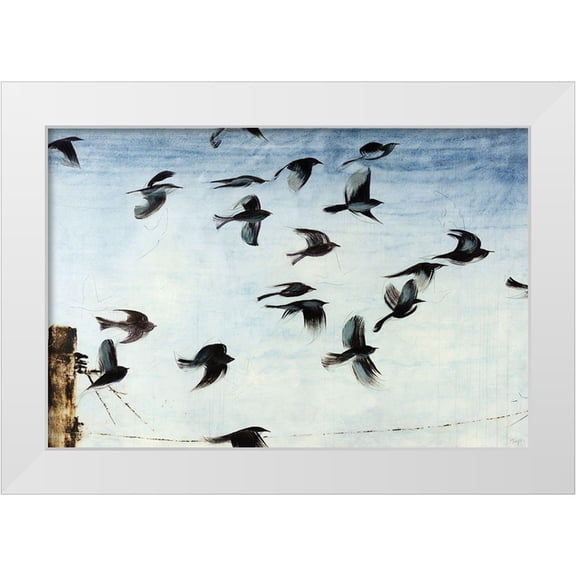 Taylor, Kari 14x11 White Modern Wood Framed Museum Art Print Titled - Sparrows