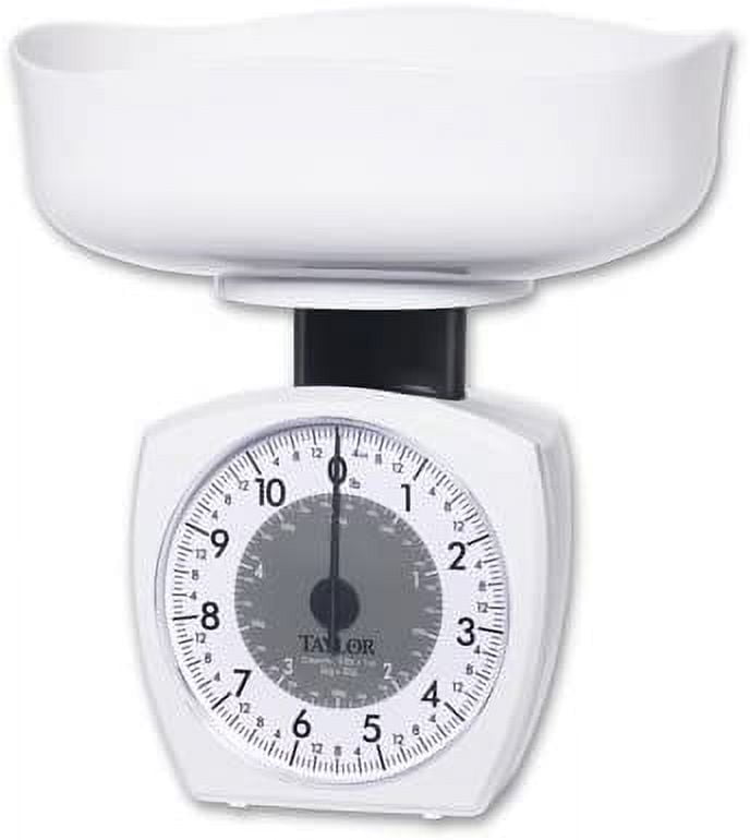 Taylor White Analog Kitchen Scale with 11 lb Capacity