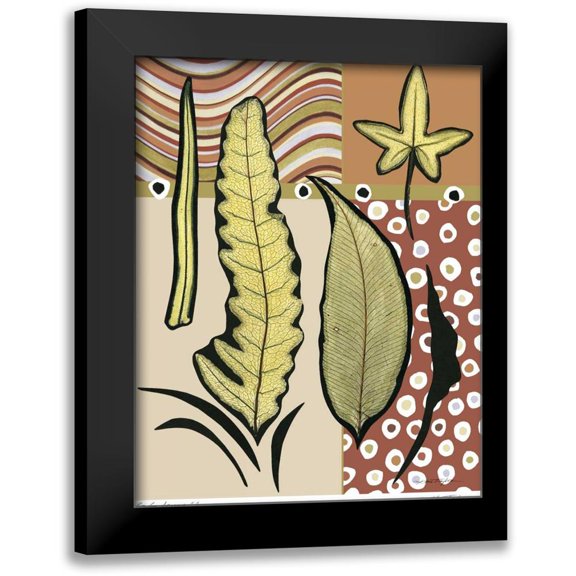 Taylor, Kris 12x14 Black Modern Framed Museum Art Print Titled - Go Go Leaves I