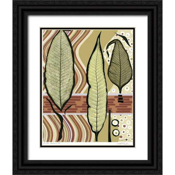 Taylor, Kris 12x14 Black Ornate Wood Framed with Double Matting Museum Art Print Titled - Go Go Leaves III