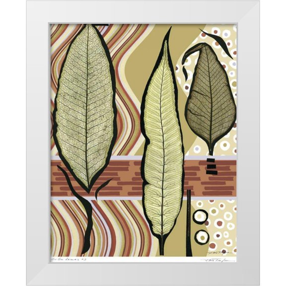 Taylor, Kris 12x14 White Modern Wood Framed Museum Art Print Titled - Go Go Leaves III