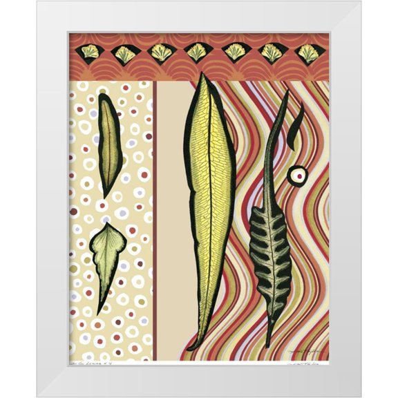 Taylor, Kris 12x14 White Modern Wood Framed Museum Art Print Titled - Go Go Leaves IV