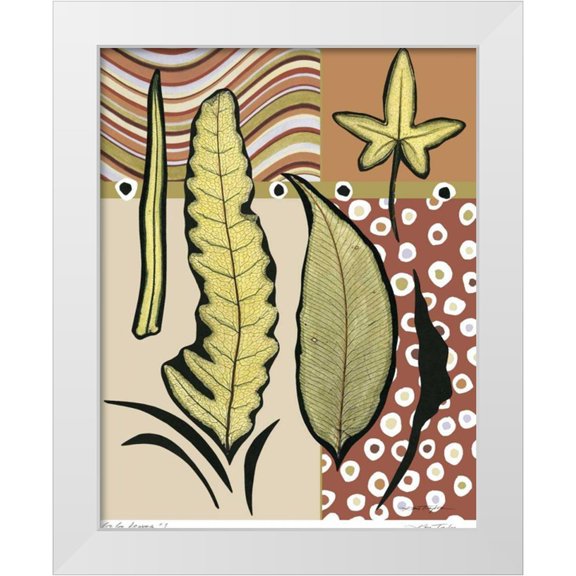 Taylor, Kris 12x14 White Modern Wood Framed Museum Art Print Titled - Go Go Leaves I