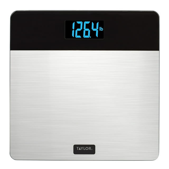 Taylor LCD Body Weight Scale Battery Powered Brushed Stainless Steel