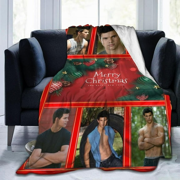 Taylor Lautner Fleece Blanket for Couch - Chrismas Throw Blanket Lightweight Taylor Lautner Merch Super Soft Cozy Luxury Bed Blanket Microfiber and Throws for Sofa