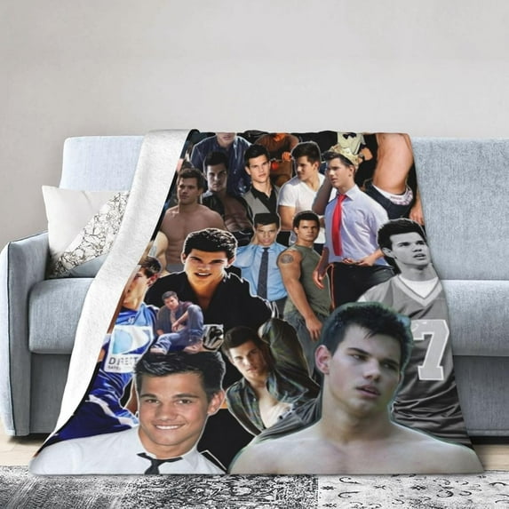Taylor Lautner Fleece Blanket for Couch - Throw Blanket Lightweight Taylor Lautner Merch Super Soft Cozy Luxury Bed Blanket Microfiber and Throws for Sofa