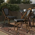 thumbnail image 1 of Taylor & Logan 2 Pack All-Weather Commercial Paris Chairs with Bamboo Print Frame Black & White/Natural Frame, 1 of 5