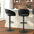 thumbnail image 1 of Taylor & Logan Adjustable Height Barstool with Metal Base and Footrest Black Vinyl/Black Frame, 1 of 5