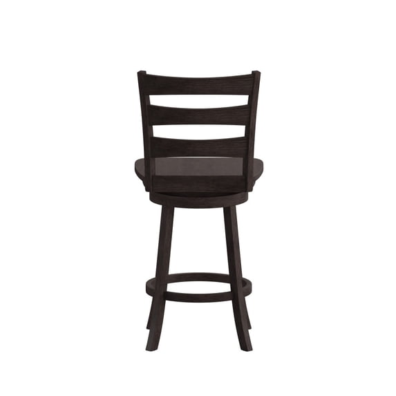 Taylor & Logan Ladderback Wooden Swivel Counter Stool with Footrest Gray Wash Walnut