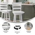 thumbnail image 1 of Taylor & Logan Ladderback Wooden Swivel Counter Stool with Footrest White Wash, 1 of 5