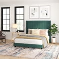 thumbnail image 1 of Taylor & Logan Upholstered Platform Bed with Wingback Headboard Emerald Velvet - Full, 1 of 5