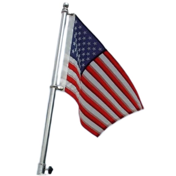 Taylor Made 18' Silver Stainless Steel Flagpole with Flag Clips, One Flag