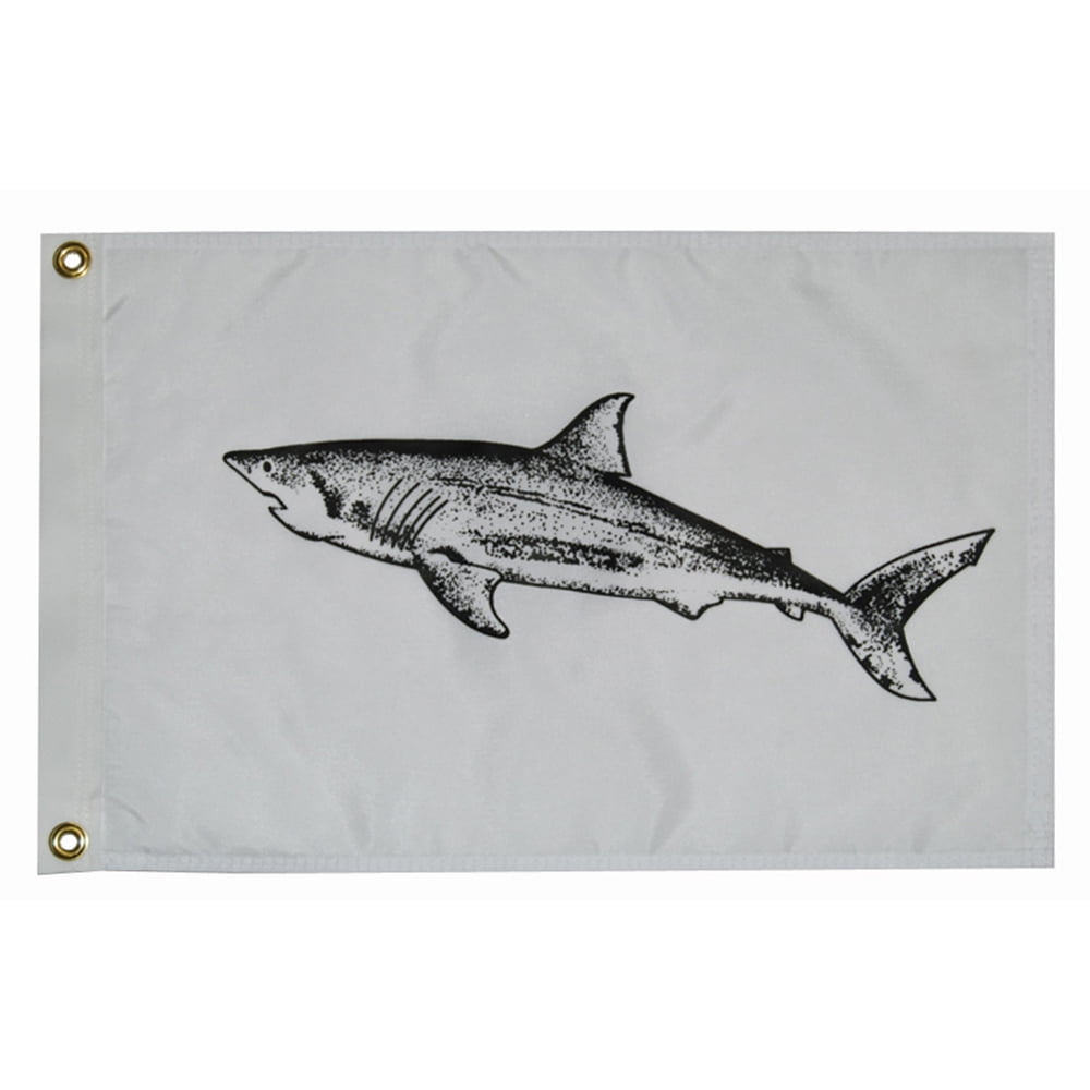 Shark Print 12" x 18" Nylon Flag with Brass Grommets