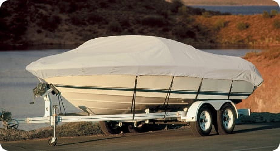 Trailerable V-Hull Bass Boat Cover in Acrylic-Coated Polyester