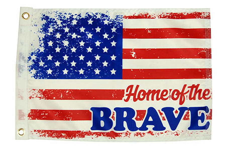 Taylor Made Home of The Brave Flag 12" x 18"