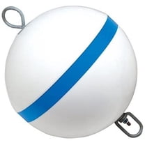 Taylor Made Products 22170, Sur-Moor Traditional Boat Mooring Buoy, Blue Stripe, 12 inch, White