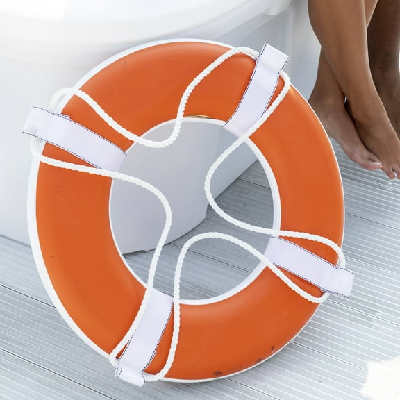 Taylor Made Vinyl Coated Foam Life Ring with White Grab Lines, Orange (20")