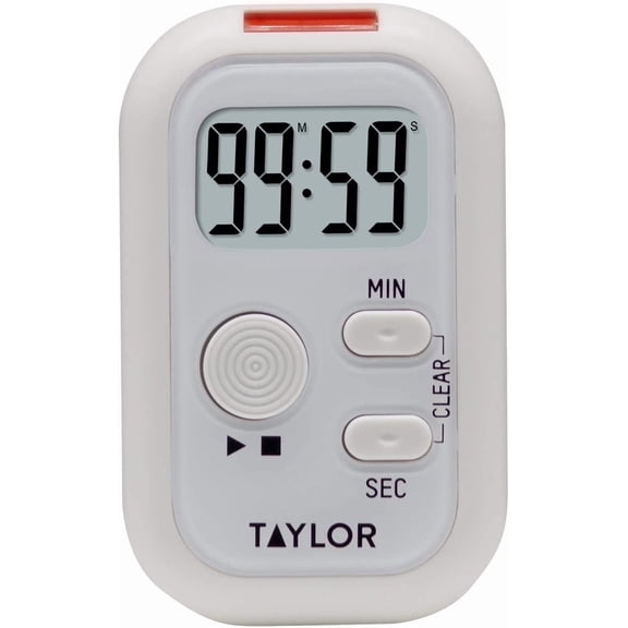 Taylor Multi-Alert (Sound, Light, Vibration) Digital Timer, Standard, White