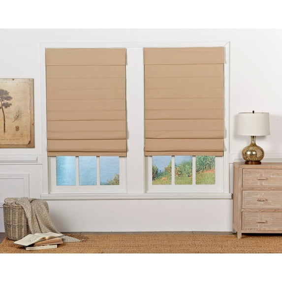 Taylor & Olive Halfway Khaki Insulating Cordless Roman Shade 30 - 39 Inches Khaki 38 x 72