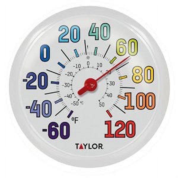 Taylor Outdoor Thermometer, Big and Bold Dial, Sky Blue, 13.25In. 1 Pack