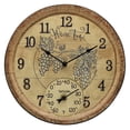thumbnail image 1 of Taylor Precision Products 14-inch Poly Resin Time Clock with Thermometer in Wine Time Pattern, 1 of 9