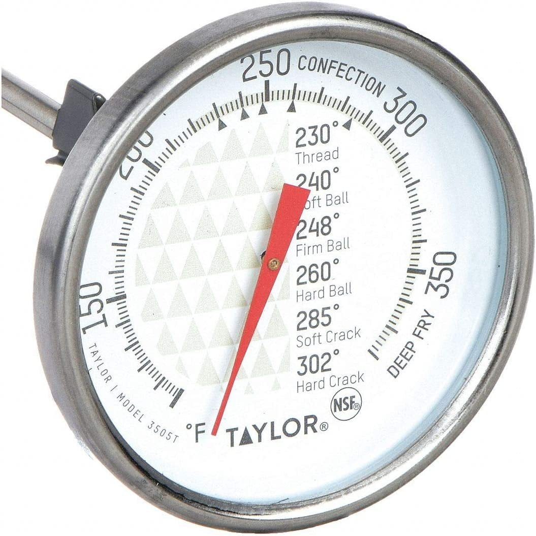 Taylor Precision 100°F to 380°F Dial Candy / Deep Fryer Thermometer