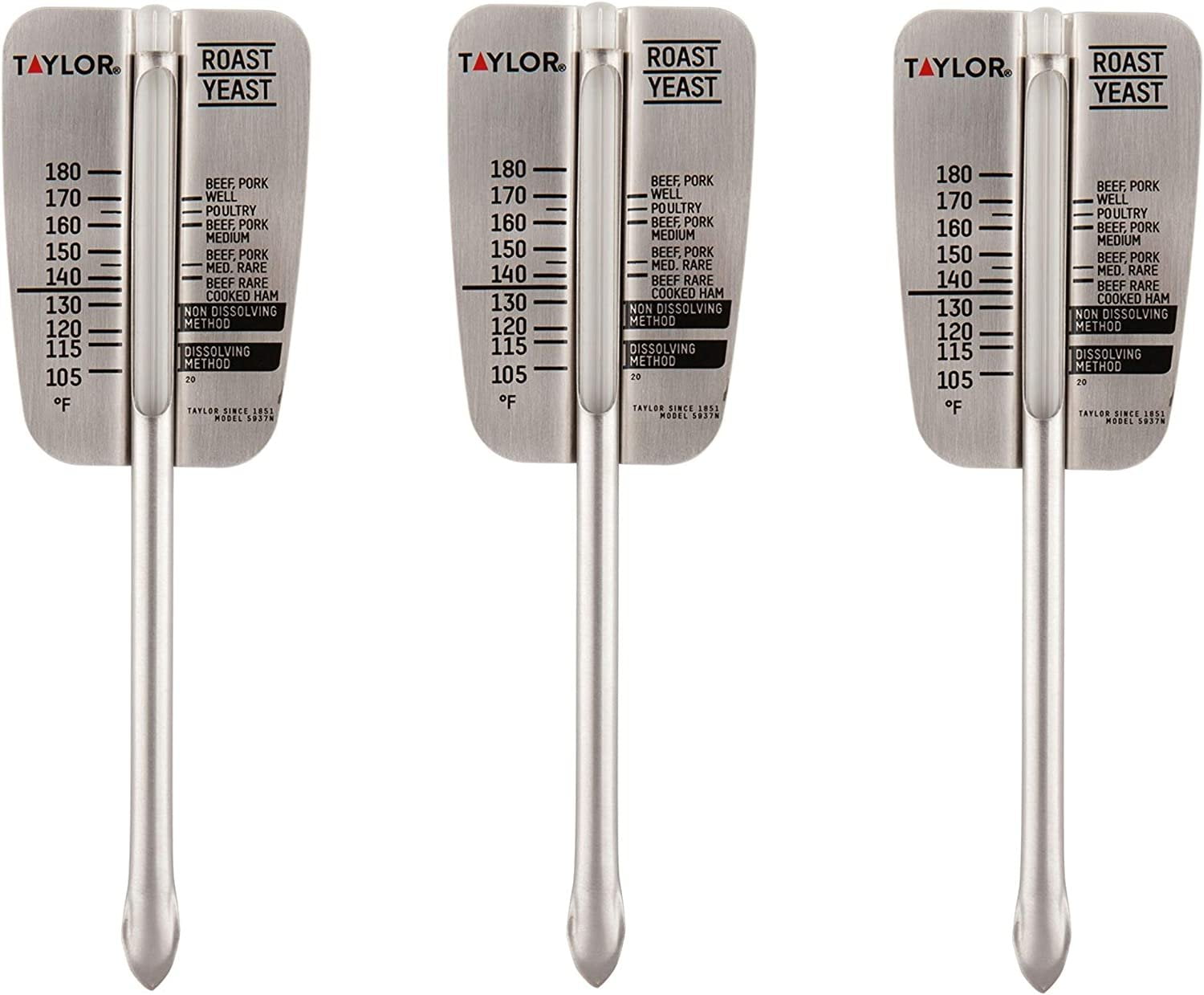 Taylor Roast ＆amp; Yeast Thermometer Meat 105 To 185 Deg F 6-1/2