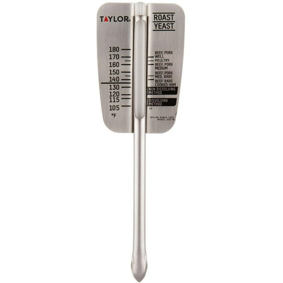 Taylor Precision Products Classic Roast Yeast Thermometer - Analog Instant Read - Silver