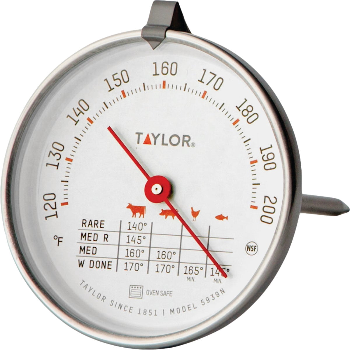 Taylor Precision Products Meat Dial Thermometer Classic Style - Analog - Set of 3 — Residential Use, Standard Application