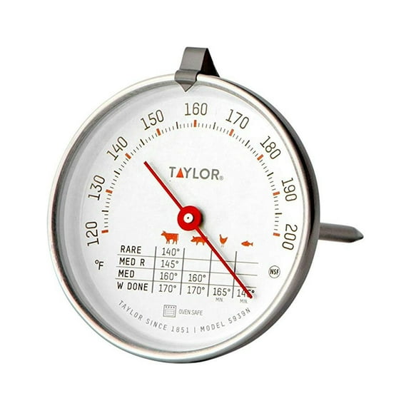 Taylor Precision Products Meat Dial Thermometer Classic Style - Analog Instant Read - Single Piece