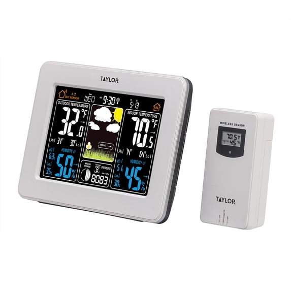 Taylor Precision Products Deluxe Weather Forecaster with 3 Remote Sensors, Multi-color