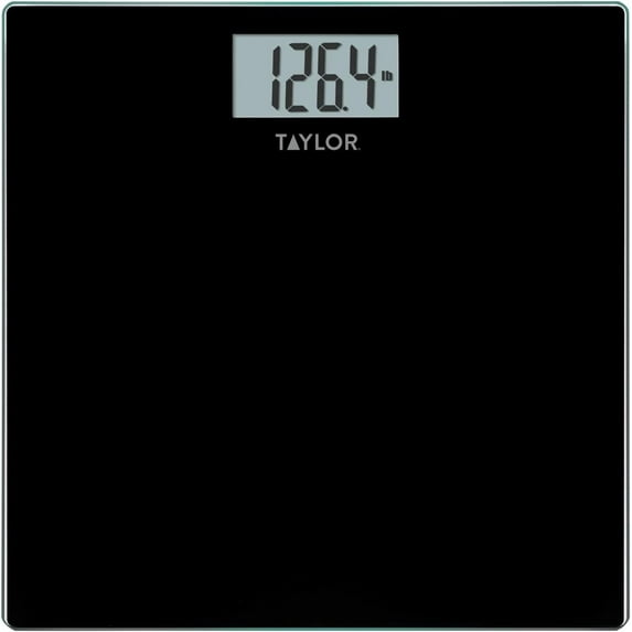 Taylor Precision Products Digital Scales for Body Weight, Highly Accurate 400 LB Capacity, Auto on and Off Scale, 11.8 x 11.8 Inches, Black