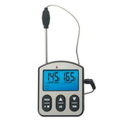 Taylor Programmable Wired Stainless Steel Probe Digital Meat 0.3lb Thermometer with Backlight Display Screen Gray
