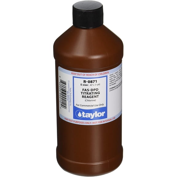 TAYLOR FAS-DPD Titrating Reagent for chlorine, 16 oz R-0871-E
